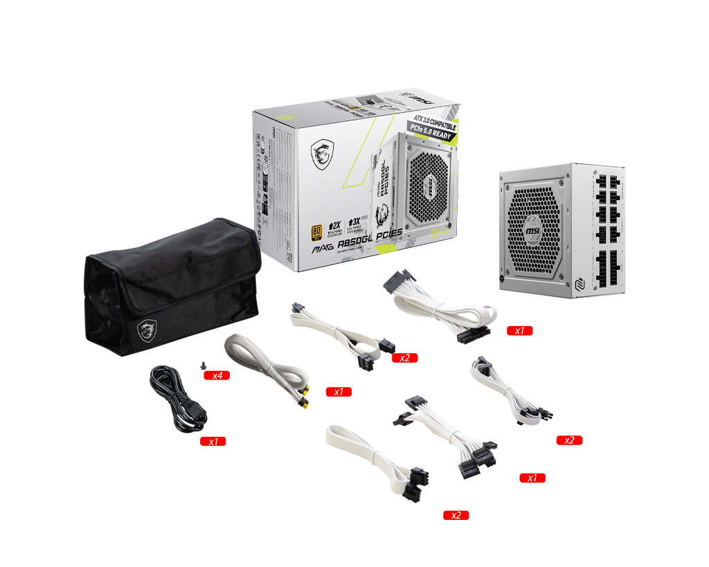 MSI MAG A850GL 850W ATX3.1 PCIe5.1 80 plus Gold Fully Modular - SevenTwentyOne