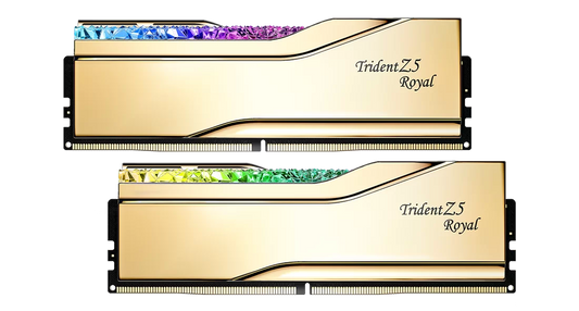 Gskill Trident Z5 Royal RGB Heatsink (6400mhz/7200mhz/8000mhz/8400mhz) (Gold/Silver) - SevenTwentyOne