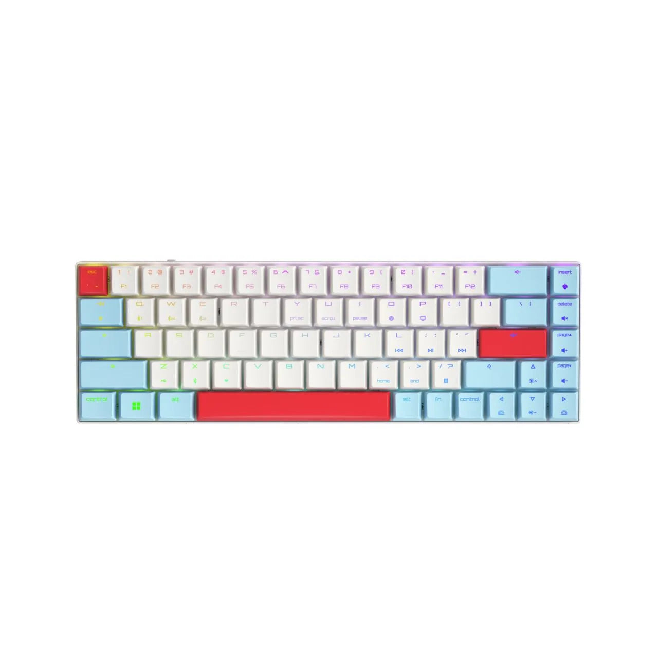 CHERRY MX-Low Profile紅軸2.1 Compact(68 Keys) RGB 機械式無線鍵盤(白框) - SevenTwentyOne