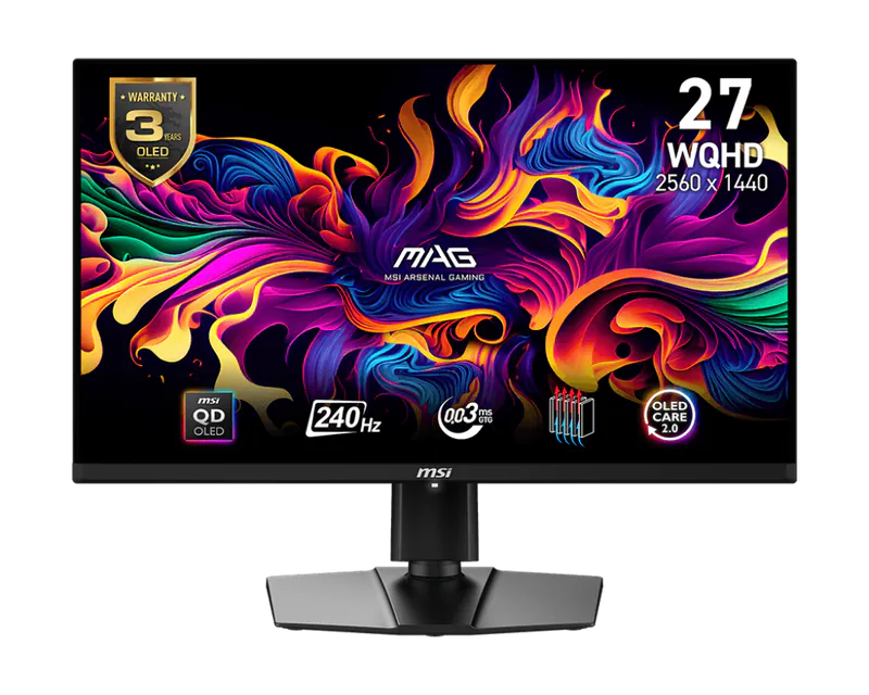 MSI MAG 271QPX QD-OLED E2 27"2K 240Hz QD-OLED Gaming Monitor可調升降 - SevenTwentyOne