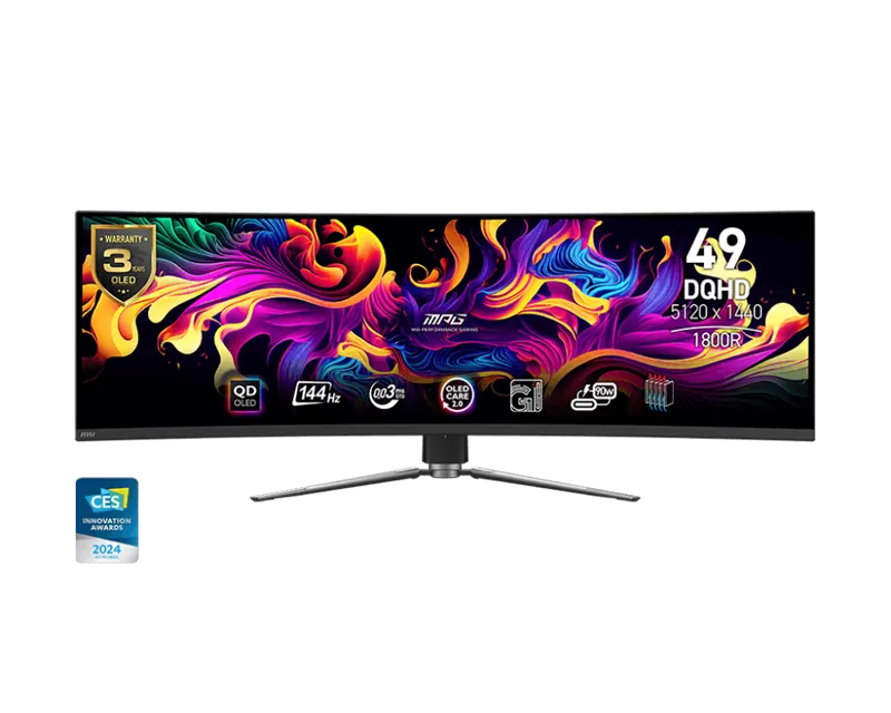 MSI MPG491CQP QD-OLED 49" DQHD 144Hz QD-OLED Gaming Monitor - SevenTwentyOne