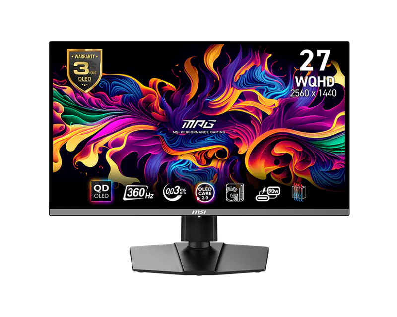 MSI MPG271QRX QD-OLED 27"2K 360Hz QD-OLED Gaming Monitor可調升降 - SevenTwentyOne