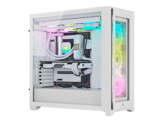 Corsair iCUE 5000X RGB QL Edition Mid Tower ATX Case (White Obly) - SevenTwentyOne