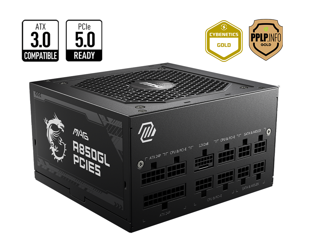 MSI MAG A850GL 850W ATX3.1 PCIe5.1 80 plus Gold Fully Modular