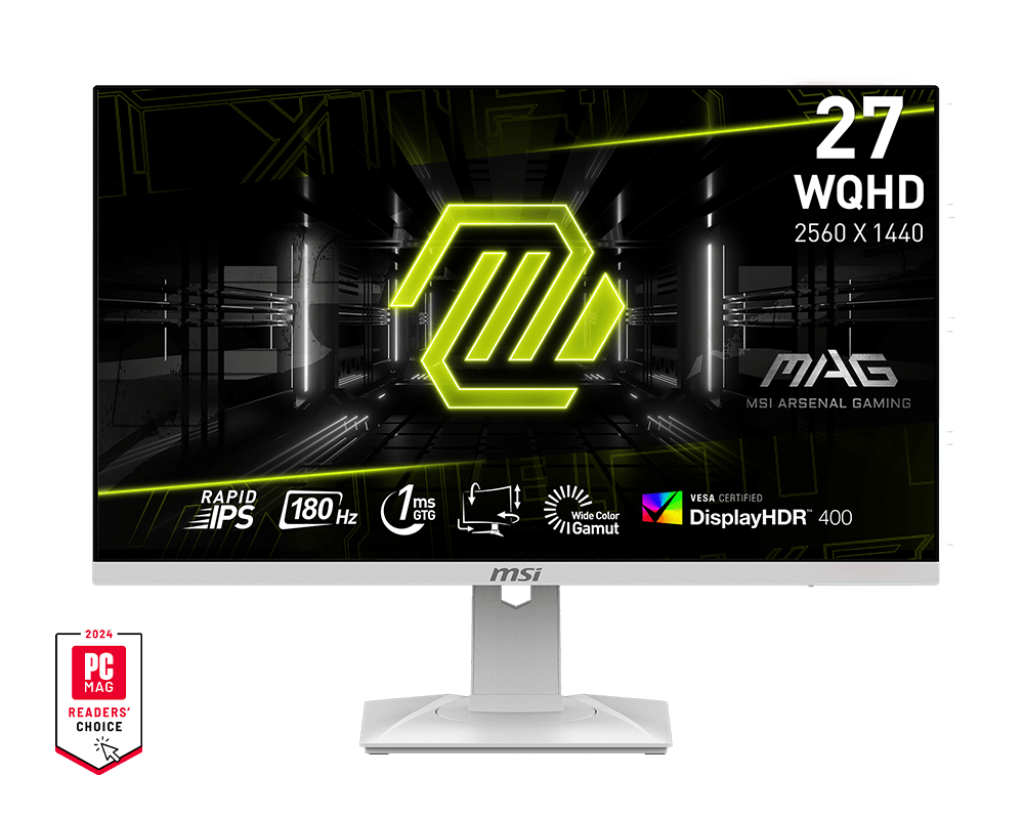 MSI MAG 274QRFW 電競顯示器[27Inch/2K/ 180Hz/ 1ms/ HDR400/白色]