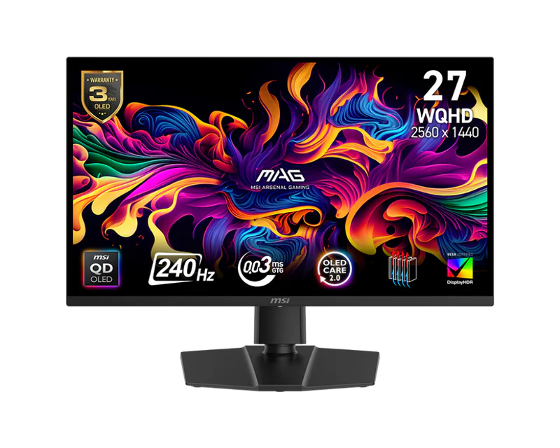 MSI MAG 271QPX QD-OLED E2 電競顯示器[27Inch/2K/ 量子點/ 240Hz/ 0.03ms/ HDR400]