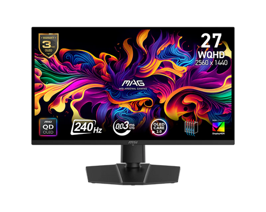 MSI MAG 271QPX QD-OLED E2 電競顯示器[27Inch/2K/ 量子點/ 240Hz/ 0.03ms/ HDR400]