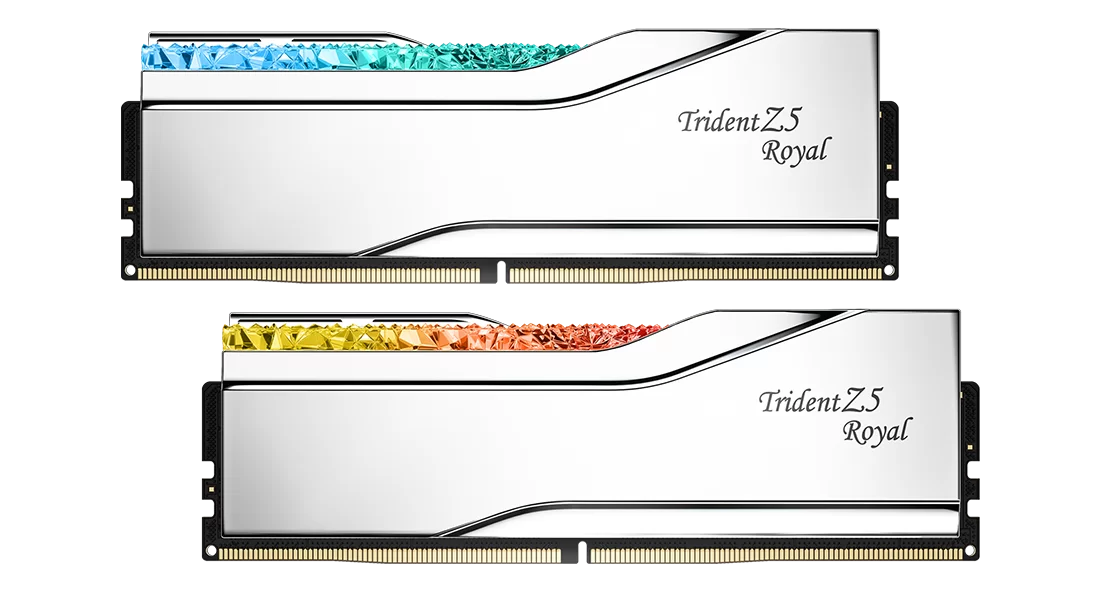 Gskill Trident Z5 Royal RGB Heatsink (6400mhz/7200mhz/8000mhz/8400mhz) (Gold/Silver)