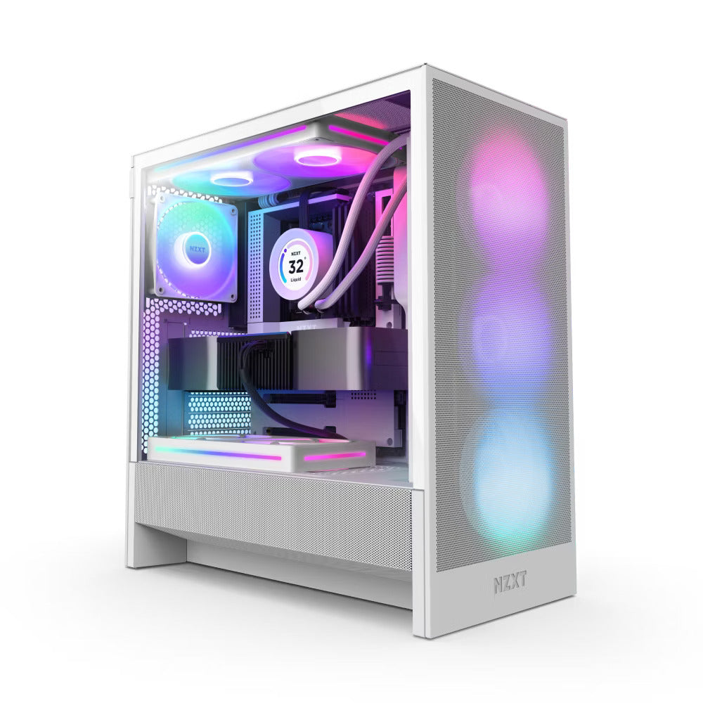 NZXT　H５　FLOW （２０２４）White 中古 NZXT H5 Flow (2024) Tempered Glass ATX Mid-Tower Computer