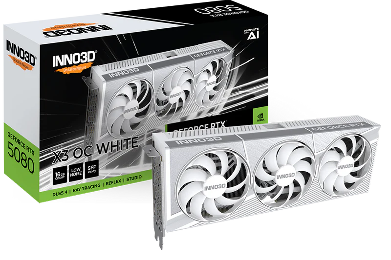 INNO3D GeForce RTX™ 5080 X3 OC WHITE 16GB 白色顯示卡