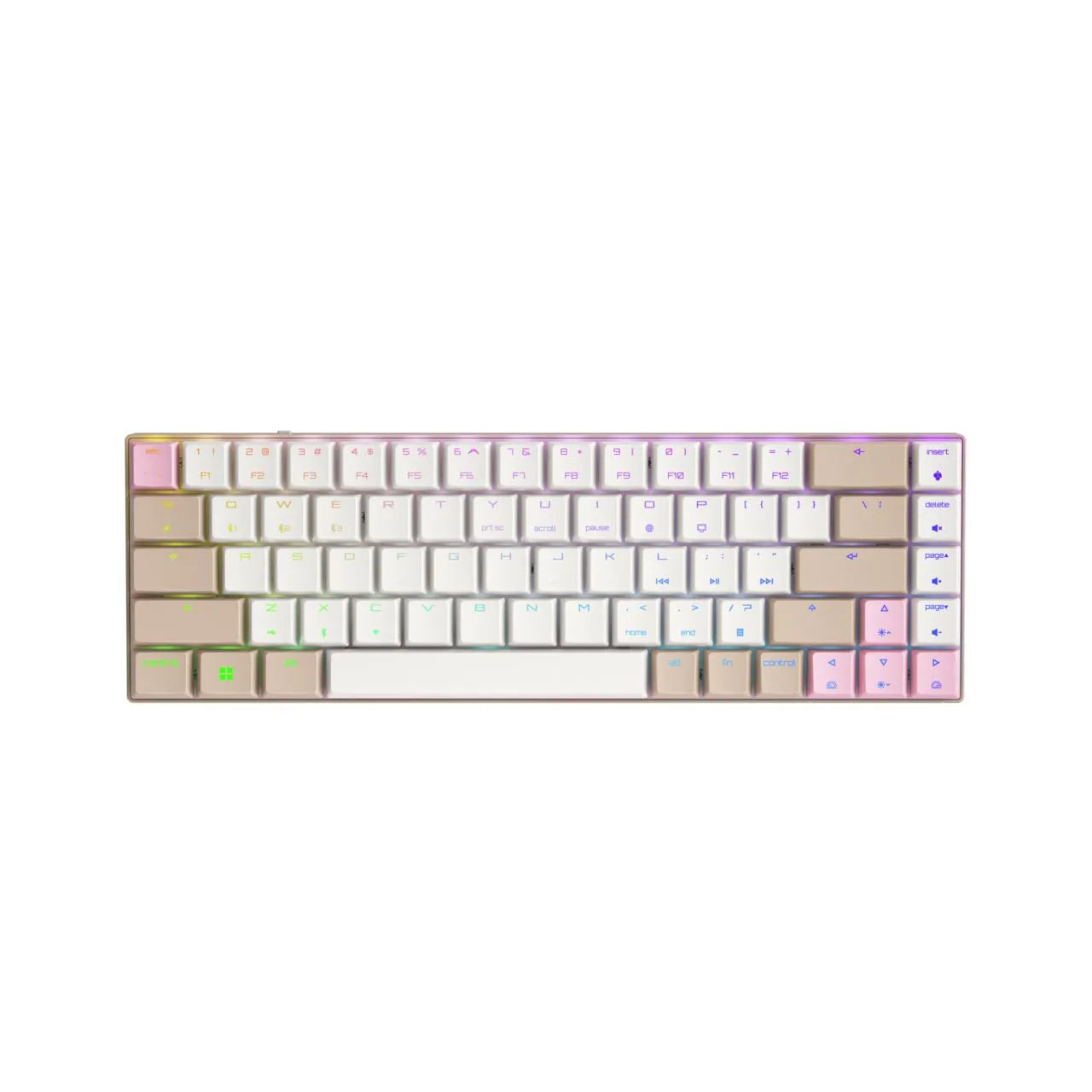 CHERRY MX-Low Profile紅軸2.1 Compact(68 Keys) RGB 機械式無線鍵盤(卡其框)