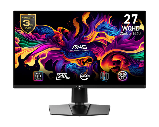 MSI MAG 271QPX QD-OLED E2 27"2K 240Hz QD-OLED Gaming Monitor可調升降