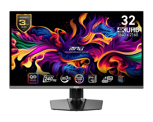 MSI MPG321URX QD-OLED
32" 4K 240Hz QD OLED Gaming Monitor
可調升降