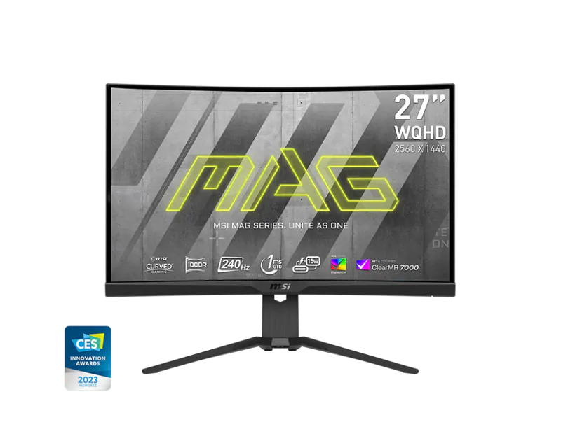 MSI MAG275CQRXF
27" 2K 240hz 1000R Rapid VA Curved Gaming Monitor
可調升降