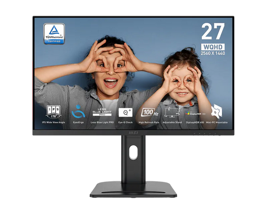 MSI Pro MP273QP E2 27" QHD Monitor with built-in speaker HDMI Cable可90度旋轉 / 可調升降