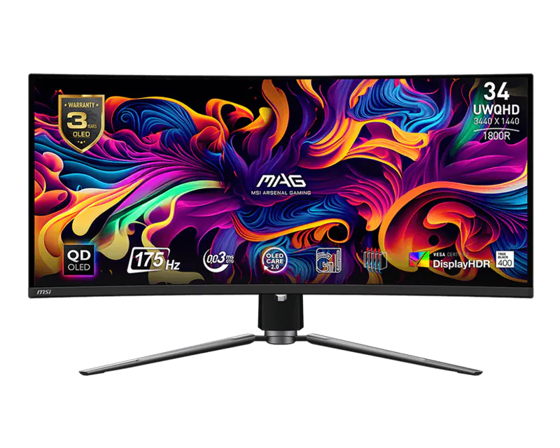 MSI MEG 342C QD-OLED
34" UWQHD QD-OLED 175Hz Curved
可調升降