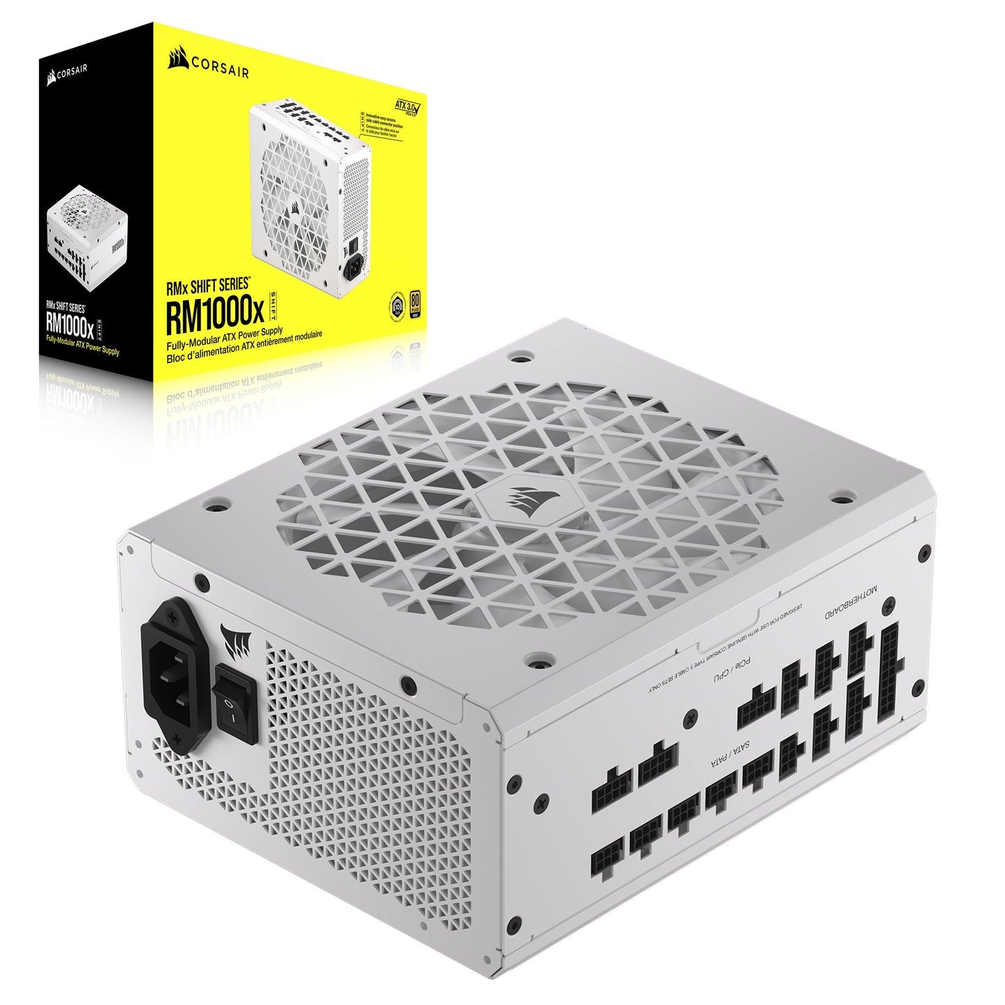 Corsair RMx RM1000x Shift White 1000w ATX3.1 PCIe5.1 80 plus Gold Fully Modular