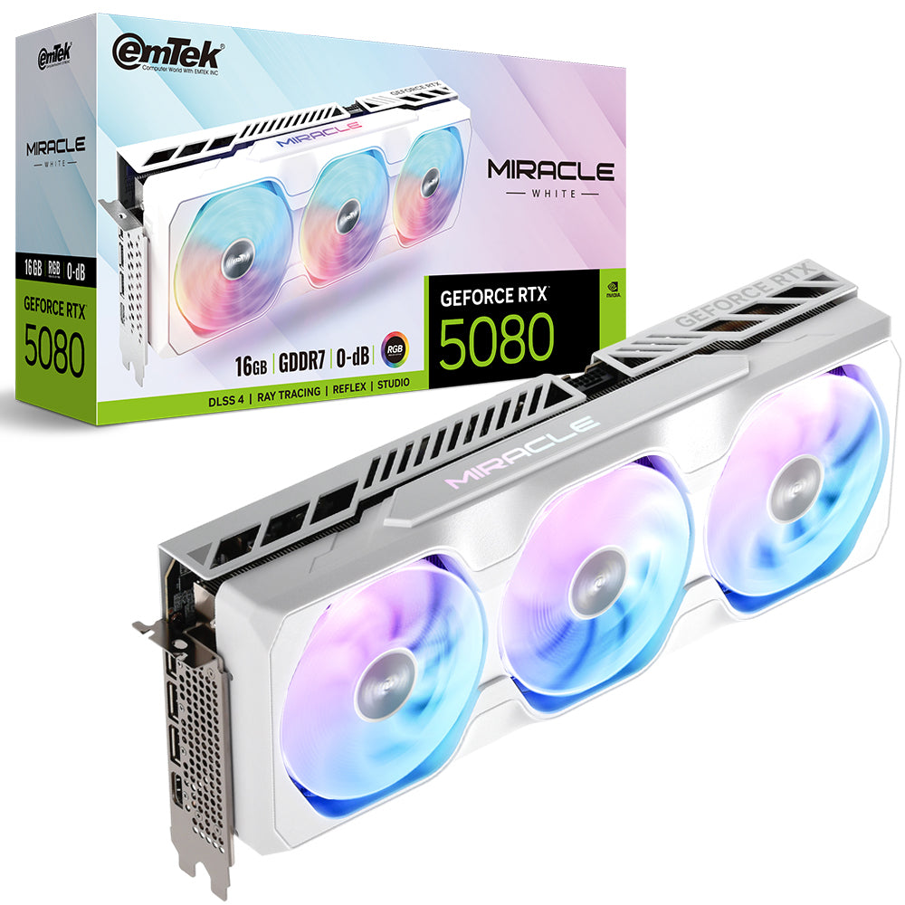 Emtek GeForce RTX™ 5080 MIRACLE WHITE ARGB D7 16GB
