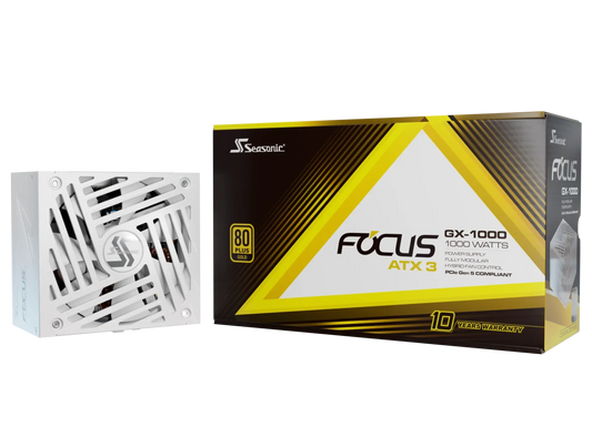 Seasonic Focus GX 1000w White ATX3.0 PCIe5.0 80 plus Gold Fully Modular