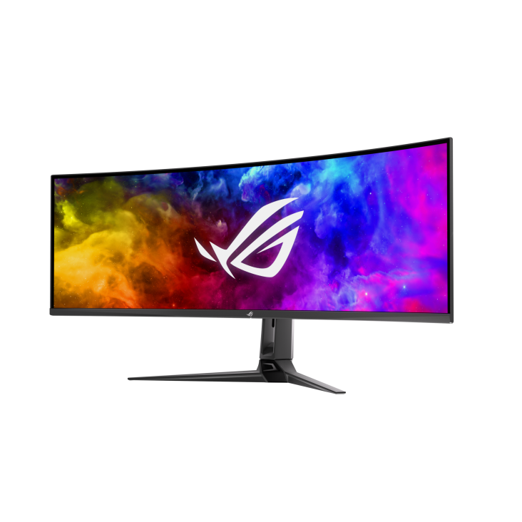 ASUS ROG Swift PG49WCD 49-inch (5120x1440) curved QD-OLED panel, 144 Hz, 0.03 ms, G-SYNC® compatible, custom heatsink, uniform brightness, ROG Smart KVM, 90 W Type-C, ASUS DisplayWidget Cente