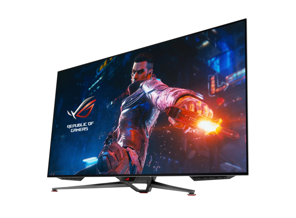 ASUS ROG Swift PG48UQ 47.5 吋 4K、OLED、138Hz (超頻)、0.1 ms (GTG)、G-SYNC® 相容、抗眩光微細紋理塗層、自訂散熱器、均勻亮度、98% DCI-P3、真 10 位元、HDMI® 2.1、DisplayPort™ 1.4