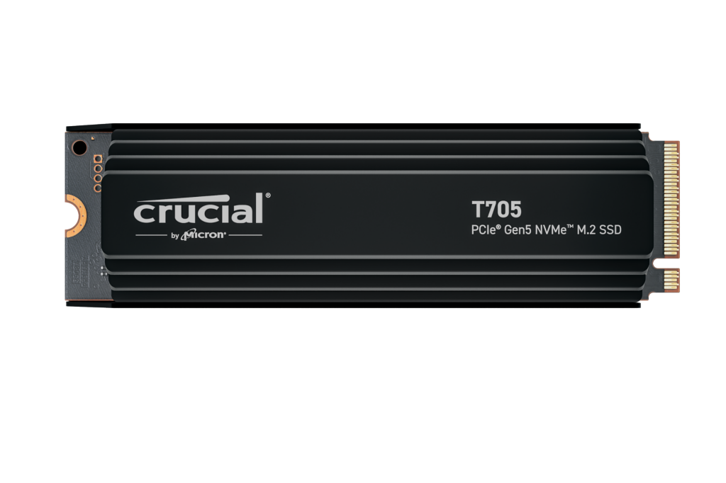 Crucial T705 2TB PCIe Gen5 NVMe M.2 SSD with heatsink