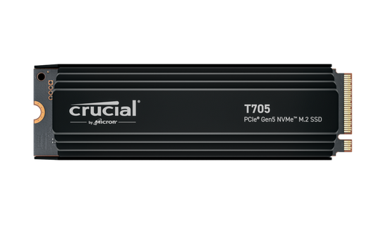 Crucial T705 2TB PCIe Gen5 NVMe M.2 SSD with heatsink