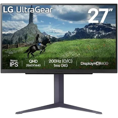 LG 27GS85Q-B 27“ UltraGear™ QHD Nano IPS 180Hz （O/C 200Hz）電競顯示器| 1ms (GtG), DisplayHDR™ 400